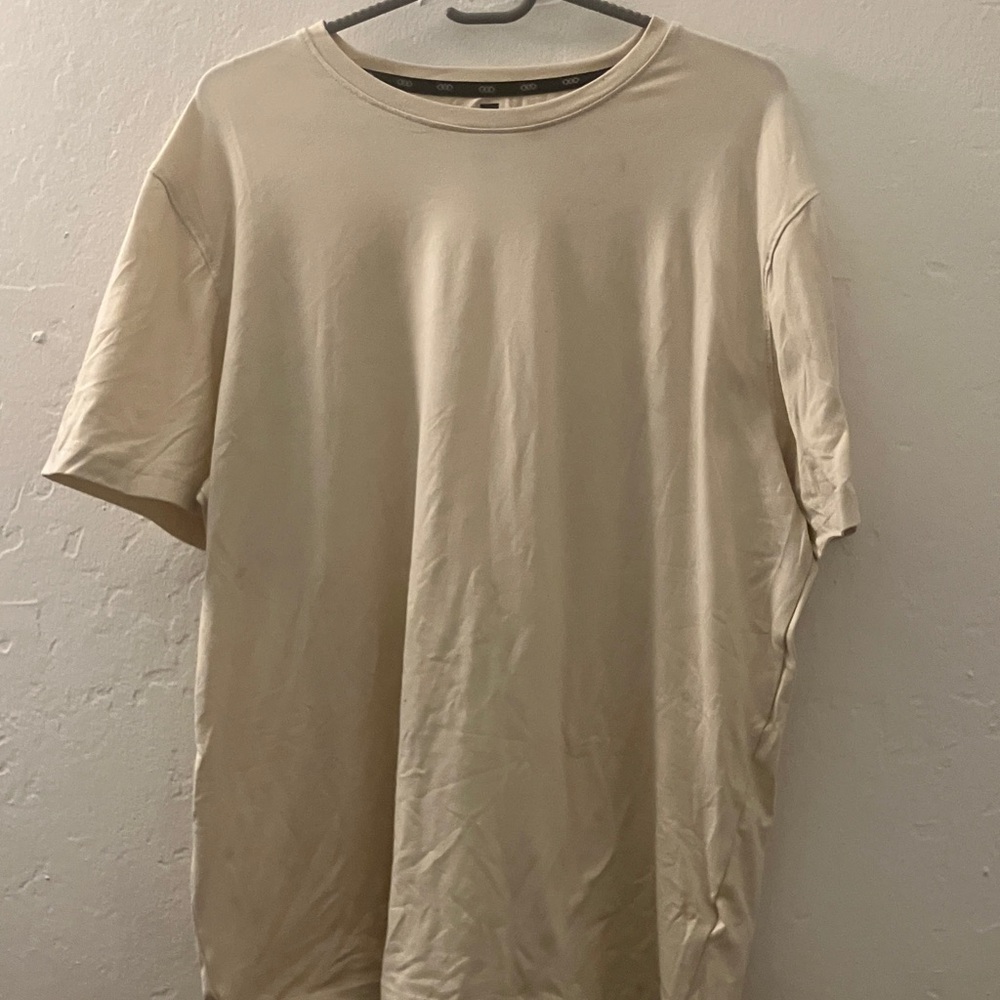 Men's Crew Neck Short Sleeve T-Shirt in Light Beige
